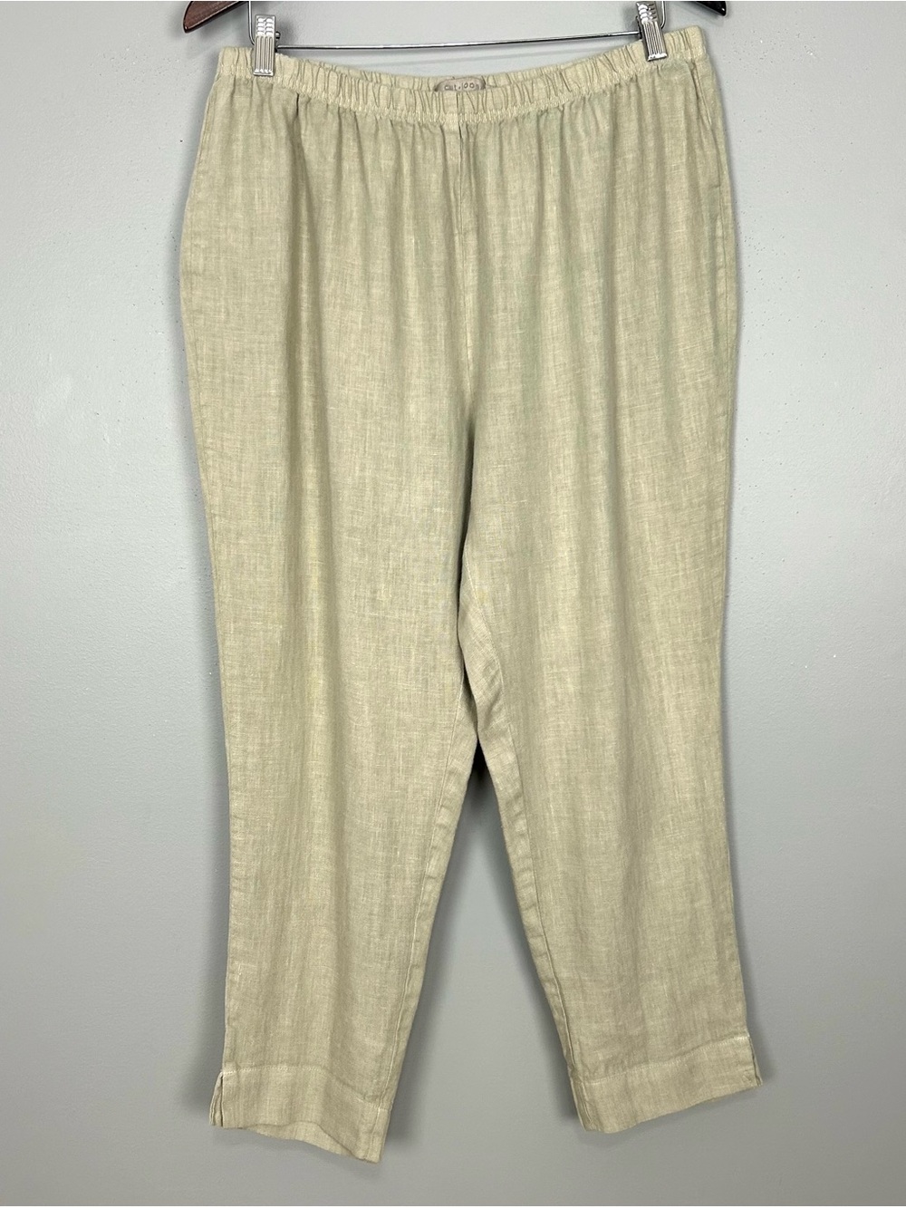 Cut Loose Straight Leg Linen Pants Women’s Size XL Pull On Elastic Waist Boho